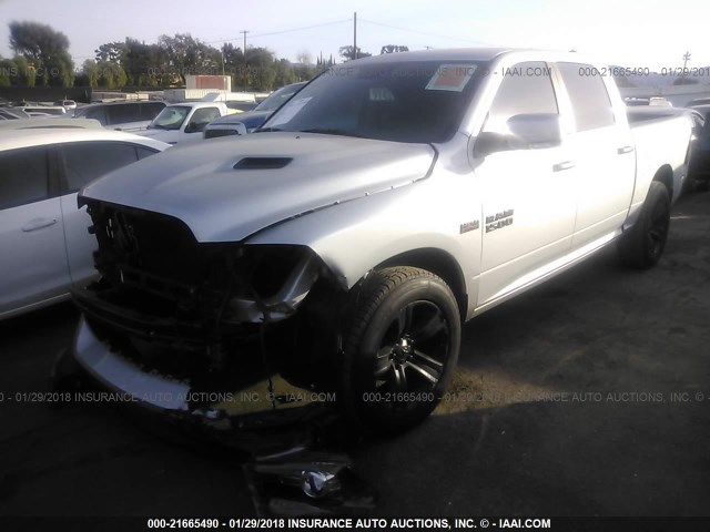 1C6RR6MT8ES441415 - 2014 RAM 1500 SPORT SILVER photo 2