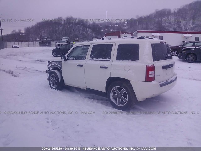 1J8FF28B89D169675 - 2009 JEEP PATRIOT SPORT WHITE photo 3