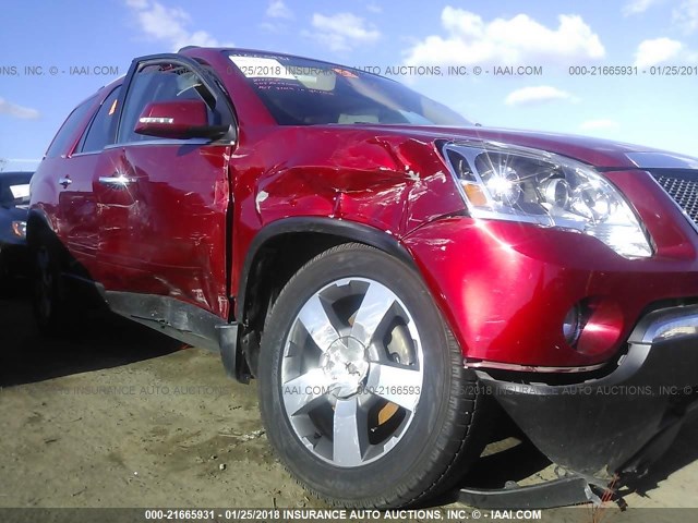 1GKKRSEDXCJ191337 - 2012 GMC ACADIA SLT-2 RED photo 6