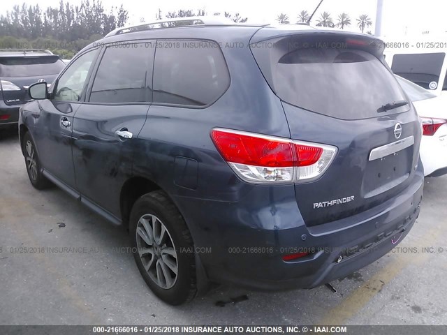 5N1AR2MN1DC645493 - 2013 NISSAN PATHFINDER S/SV/SL/PLATINUM 海军蓝 照片 3