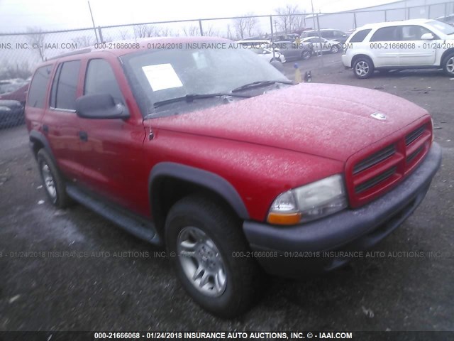 1D8HS38N93F557183 - 2003 DODGE DURANGO SPORT RED photo 1