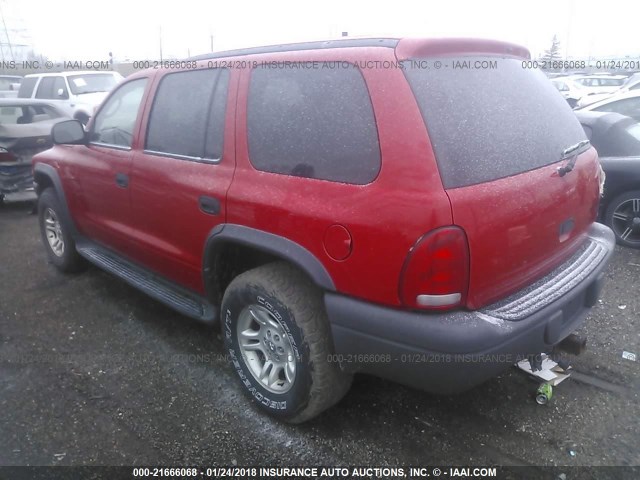 1D8HS38N93F557183 - 2003 DODGE DURANGO SPORT RED photo 3