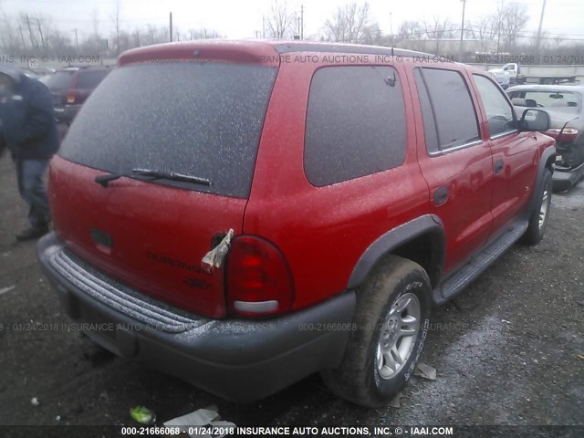 1D8HS38N93F557183 - 2003 DODGE DURANGO SPORT RED photo 4