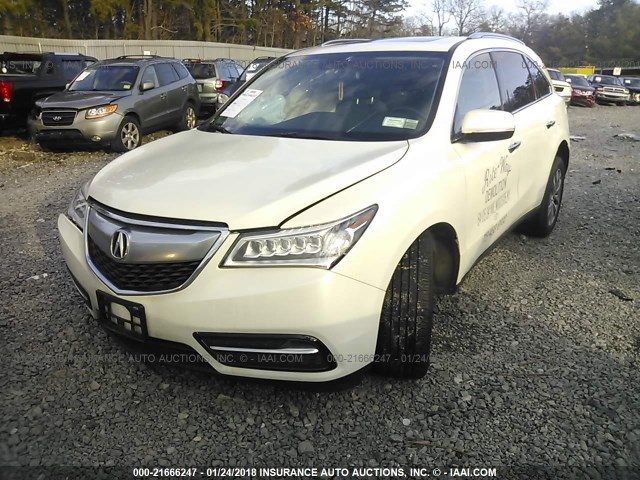 5FRYD4H41FB003407 - 2015 ACURA MDX TECHNOLOGY WHITE photo 2