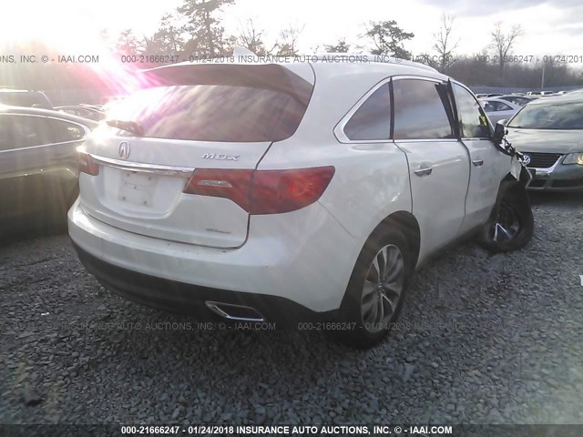 5FRYD4H41FB003407 - 2015 ACURA MDX TECHNOLOGY WHITE photo 4