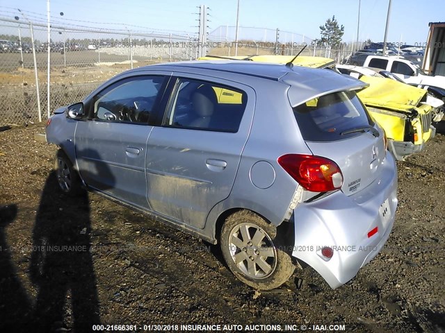 ML32A4HJ3FH052293 - 2015 MITSUBISHI MIRAGE ES SILVER photo 3