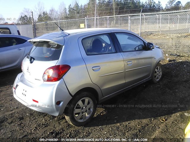 ML32A4HJ3FH052293 - 2015 MITSUBISHI MIRAGE ES SILVER photo 4