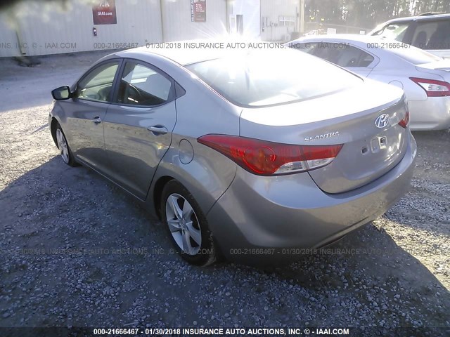 KMHDH4AE1DU618353 - 2013 HYUNDAI ELANTRA GLS/LIMITED SILVER photo 3