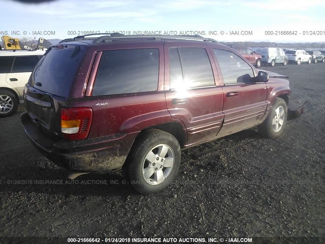 1J4GW58N11C573400 - 2001 JEEP GRAND CHEROKEE LIMITED PURPLE photo 4