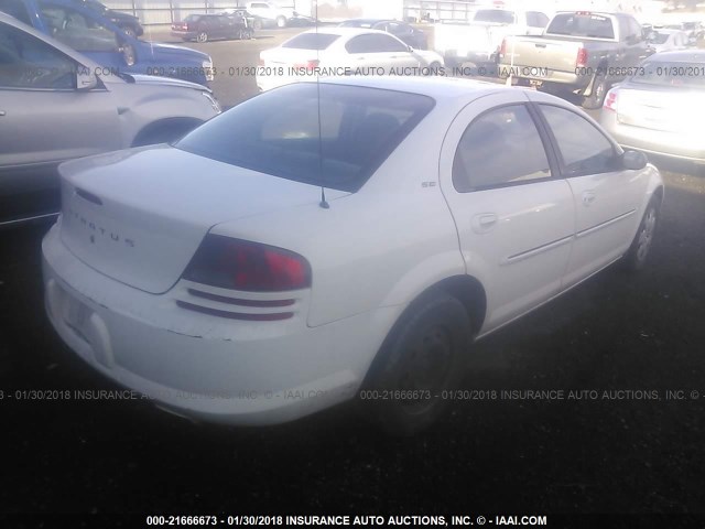 1B3EJ46U61N671702 - 2001 DODGE STRATUS SE WHITE photo 4