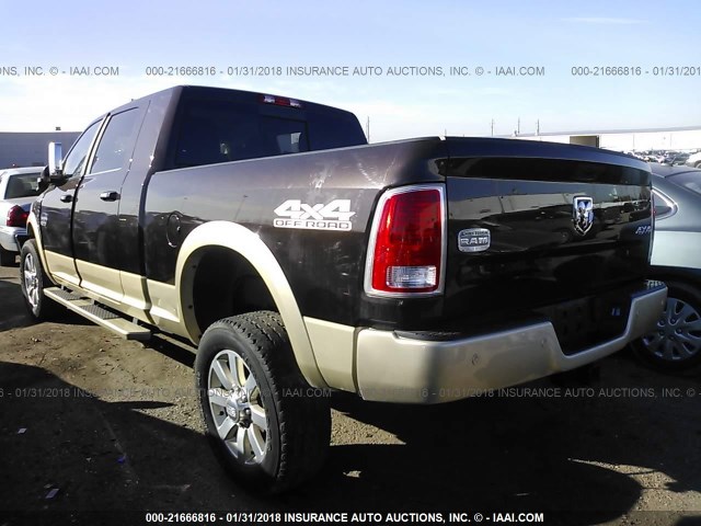 3C6UR5PL5HG679315 - 2017 RAM 2500 LONGHORN BROWN photo 3