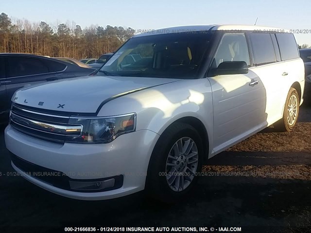 2FMGK5C87GBA01626 - 2016 FORD FLEX SEL WHITE photo 2