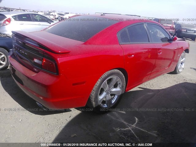 2B3CL5CT7BH527766 - 2011 DODGE CHARGER R/T RED photo 4