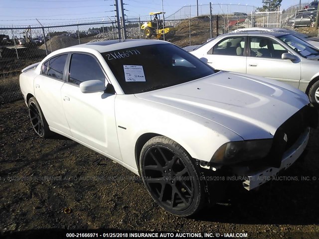2B3CL5CT2BH609601 - 2011 DODGE CHARGER R/T WHITE photo 1