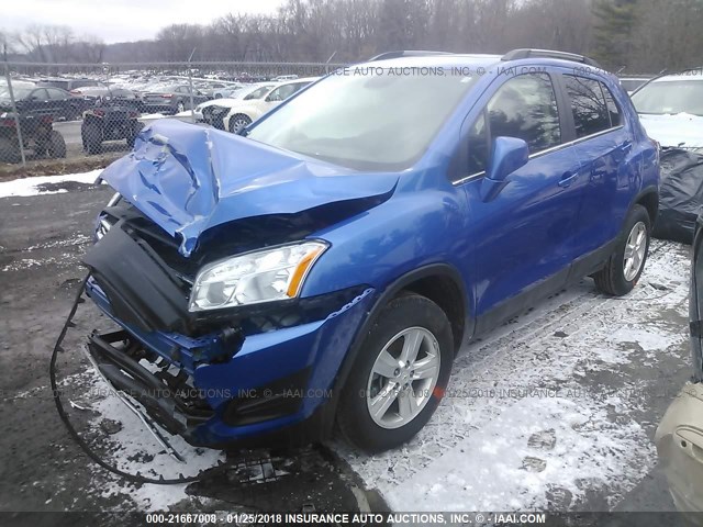 KL7CJPSB3GB712533 - 2016 CHEVROLET TRAX 1LT BLUE photo 2