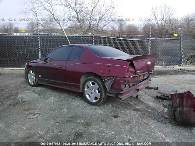 2G1WL15C879380837 - 2007 CHEVROLET MONTE CARLO SS მუქწითელი ფოტო 3