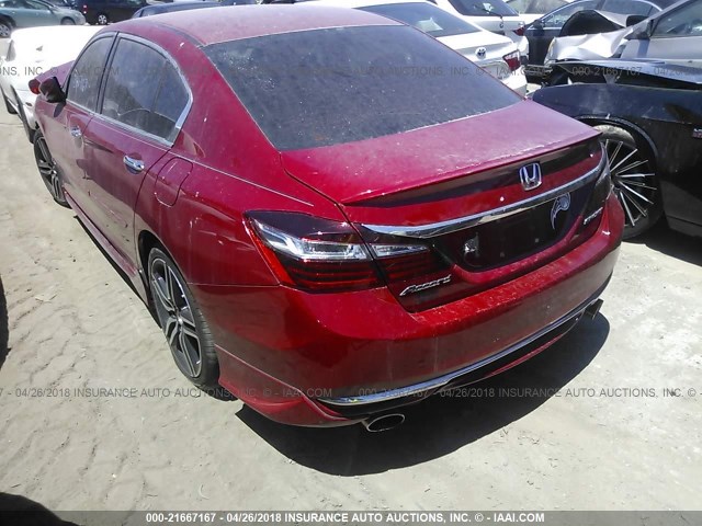 1HGCR2F64GA069029 - 2016 HONDA ACCORD SPORT 红色 照片 3