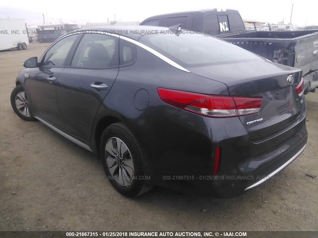 KNAGT4LE0H5008941 - 2017 KIA OPTIMA HYBRID GRAY photo 3