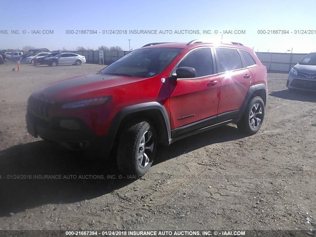 1C4PJMBS7HW594659 - 2017 JEEP CHEROKEE TRAILHAWK RED photo 2