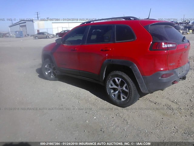 1C4PJMBS7HW594659 - 2017 JEEP CHEROKEE TRAILHAWK RED photo 3