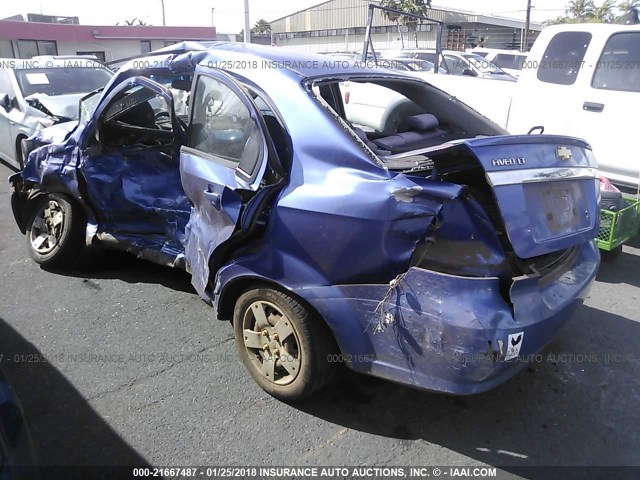 KL1TD56E49B633854 - 2009 CHEVROLET AVEO LS/LT BLUE photo 3