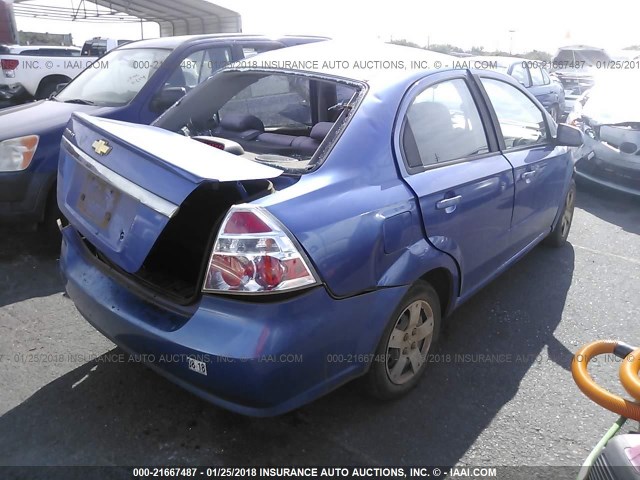 KL1TD56E49B633854 - 2009 CHEVROLET AVEO LS/LT BLUE photo 4