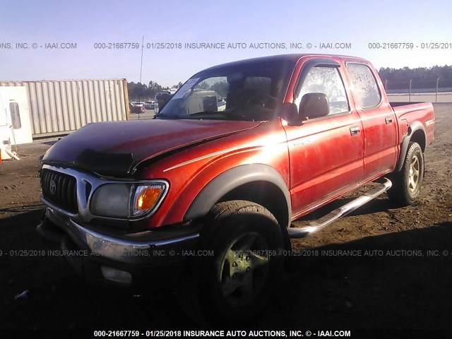 5TEGM92N21Z865053 - 2001 TOYOTA TACOMA DOUBLE CAB PRERUNNER MAROON photo 2