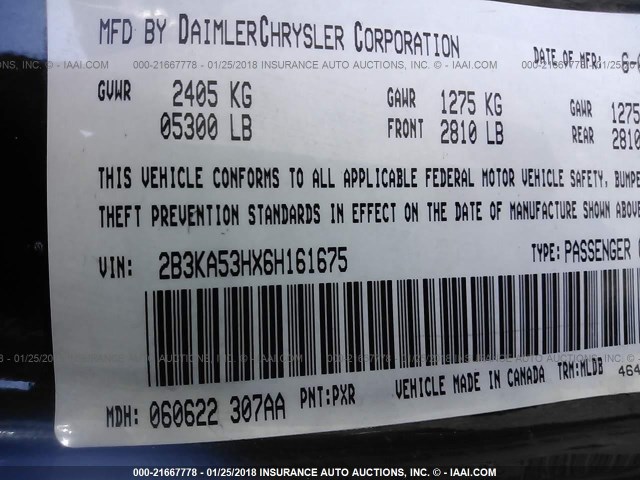 2B3KA53HX6H161675 - 2006 DODGE CHARGER R/T BLACK photo 9