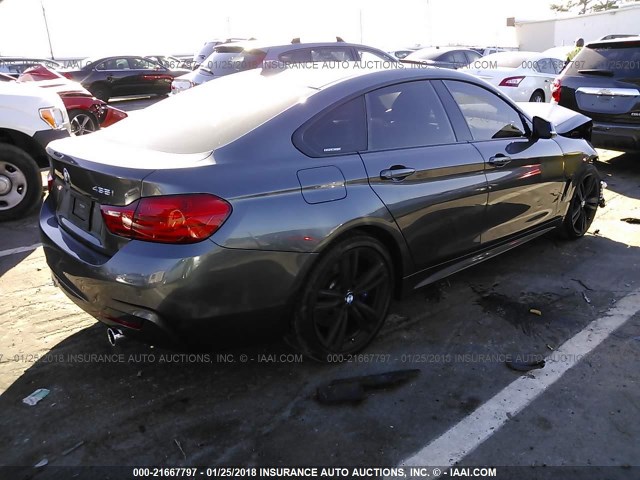 WBA4B1C56GG243027 - 2016 BMW 435 I/GRAN COUPE GRAY photo 4