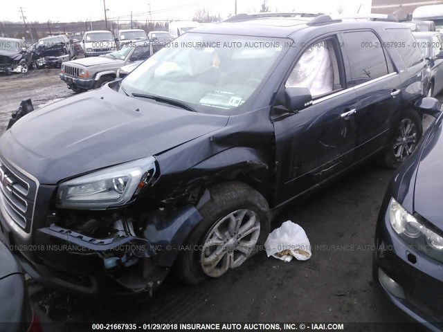 1GKKVRKD4FJ303482 - 2015 GMC ACADIA SLT-1 Темно-синій фото 2