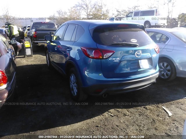 JM3KE4BE6E0377649 - 2014 MAZDA CX-5 SPORT BLUE photo 3