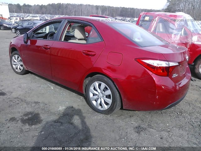 2T1BURHE4FC431540 - 2015 TOYOTA COROLLA L/LE/LE PLS/PRM/S/S PLS RED photo 3