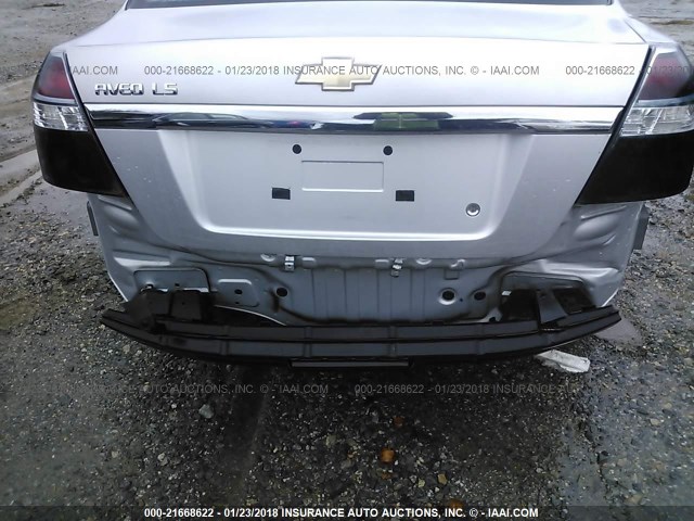 KL1TD566X7B106214 - 2007 CHEVROLET AVEO LS SILVER photo 6