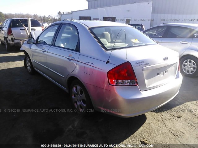 KNAFE221395651973 - 2009 KIA SPECTRA EX/LX/SX SILVER photo 3