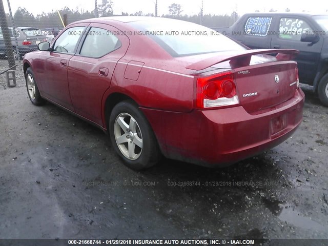 2B3CA4CD9AH151126 - 2010 DODGE CHARGER RED photo 3