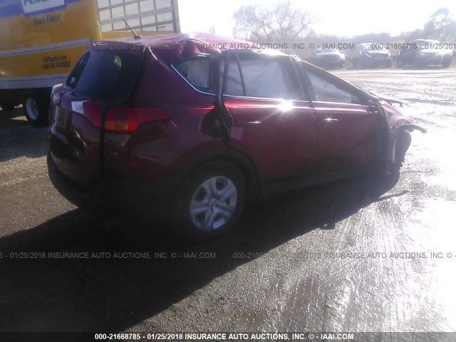 2T3ZFREV2EW111487 - 2014 TOYOTA RAV4 LE RED photo 4