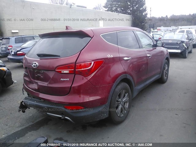 5XYZT3LB5GG314518 - 2016 HYUNDAI SANTA FE SPORT  RED photo 4