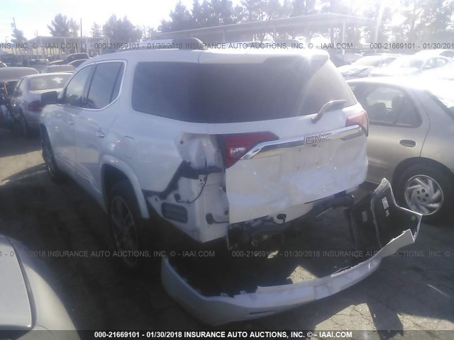 1GKKNXLS3HZ120564 - 2017 GMC ACADIA DENALI WHITE photo 3