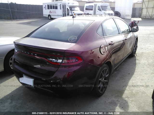 1C3CDFAA6FD345776 - 2015 DODGE DART SE RED photo 4