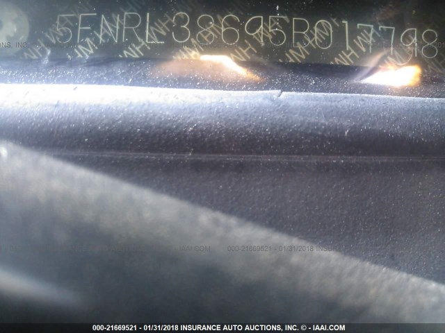 5FNRL38695B017798 - 2005 HONDA ODYSSEY EXL ნაცრისფერი ფოტო 9