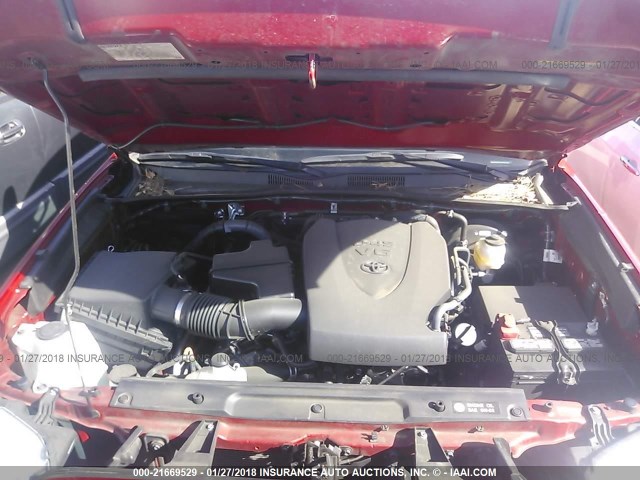 3TMAZ5CN7HM036596 - 2017 TOYOTA TACOMA DBL CAB/SR5/TRD SPORT/OR RED photo 10