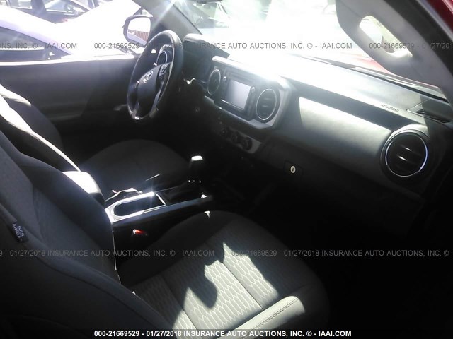 3TMAZ5CN7HM036596 - 2017 TOYOTA TACOMA DBL CAB/SR5/TRD SPORT/OR RED photo 5