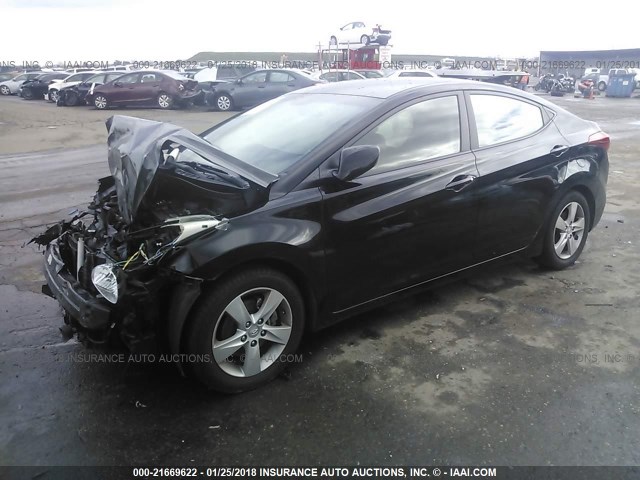 KMHDH4AE6CU451227 - 2012 HYUNDAI ELANTRA GLS/LIMITED BLACK photo 2