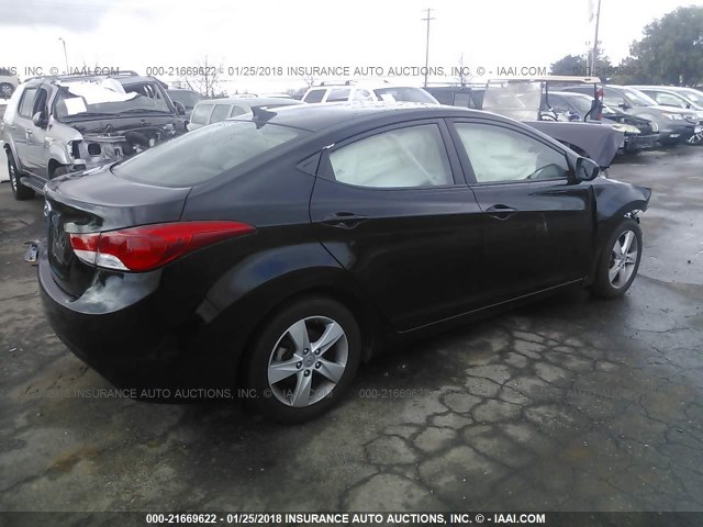 KMHDH4AE6CU451227 - 2012 HYUNDAI ELANTRA GLS/LIMITED BLACK photo 4