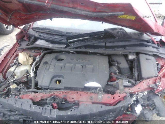 2T1BU4EE8BC660420 - 2011 TOYOTA COROLLA S/LE RED photo 10