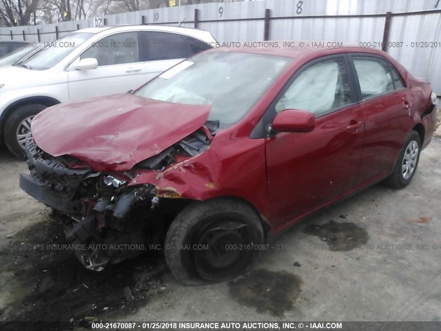 2T1BU4EE8BC660420 - 2011 TOYOTA COROLLA S/LE RED photo 2