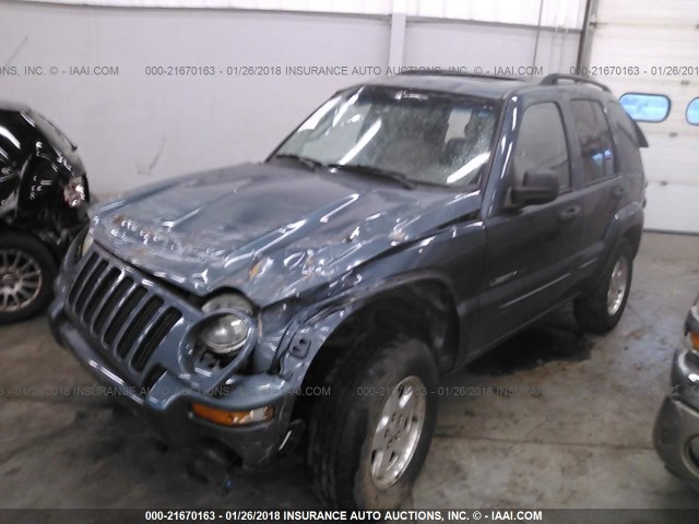 1J8GL58KX2W300419 - 2002 JEEP LIBERTY LIMITED Dark Blue photo 2