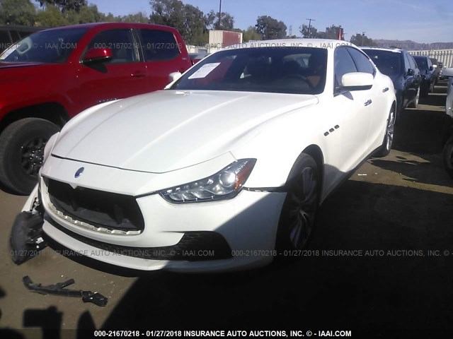 ZAM57XSAXF1156965 - 2015 MASERATI GHIBLI WHITE photo 2