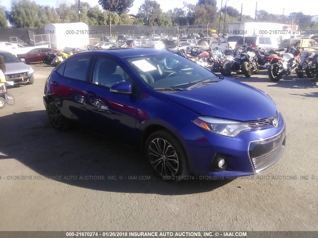 5YFBURHE5GP478593 - 2016 TOYOTA COROLLA L/LE/LE PLS/PRM/S/S PLS BLUE photo 1