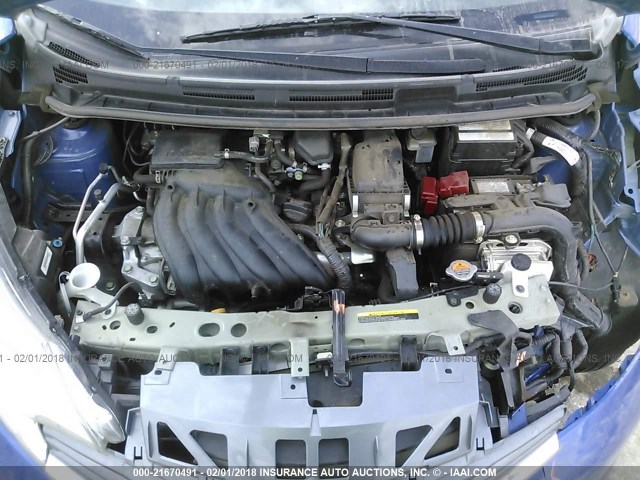 3N1CE2CP2FL437919 - 2015 NISSAN VERSA NOTE S/S PLUS/SV/SL/SR BLUE photo 10